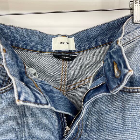 Haikure | Hurley Wide Leg Baggy Jeans in Chill Blue Waistband Detail Cuff 24 - Picture 5 of 16